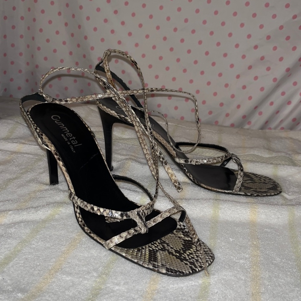 Gunmetal Heels snake skin